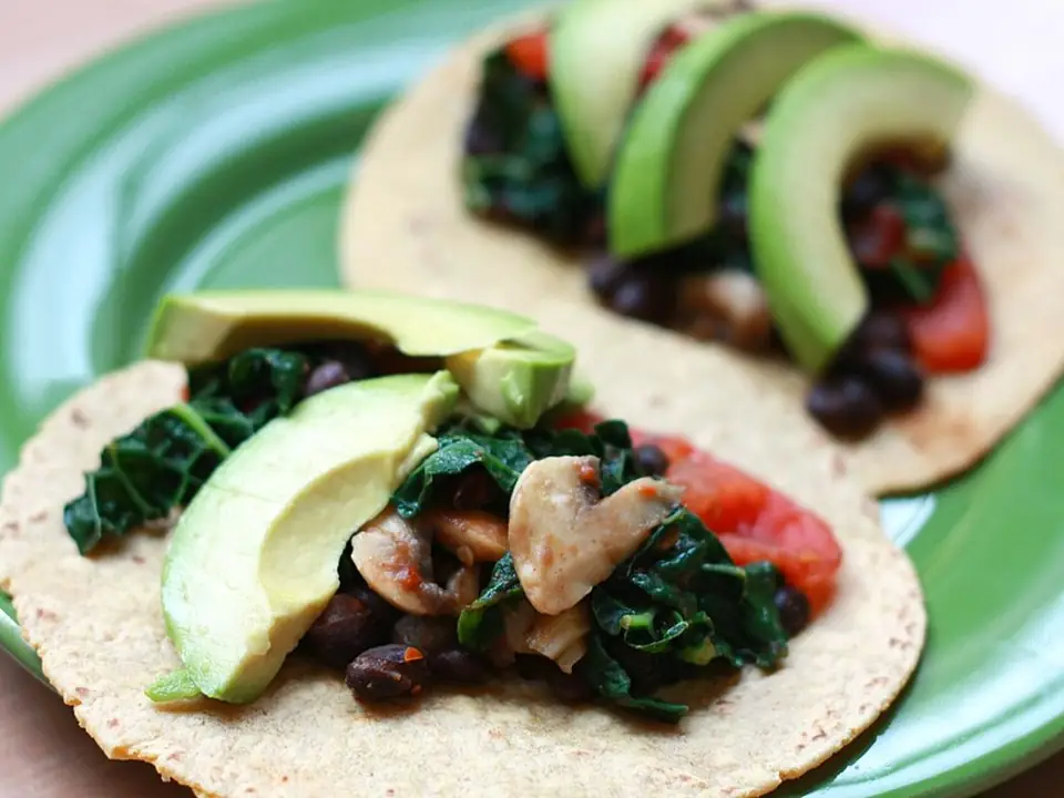 Black bean tacos, plated